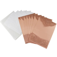 Lace Envelope Accent Laser Cut Blank Invitation, 10-Inch x 7-Inch