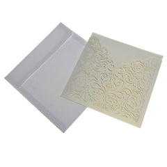 Blank Invitations Laser Cut Design, 5-3/4-inch, 8-count