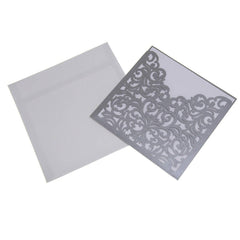Blank Invitations Laser Cut Design, 5-3/4-inch, 8-count