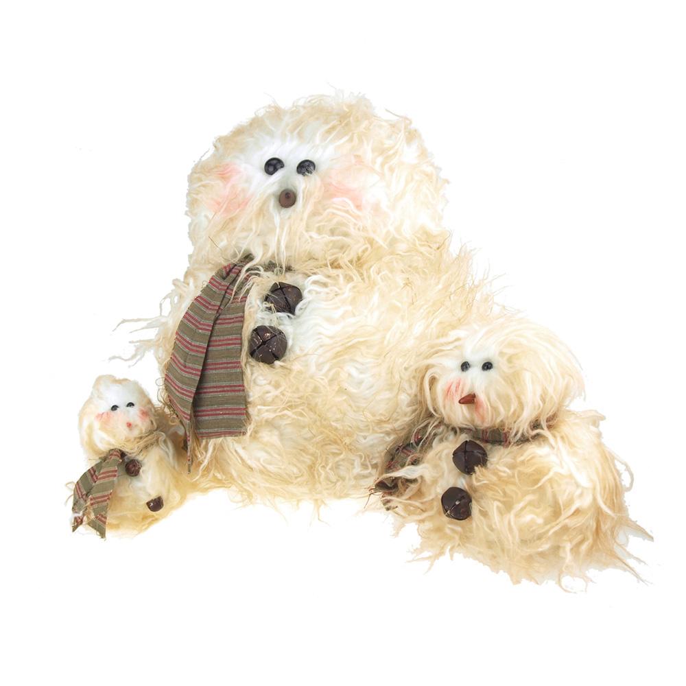 Plush Furry Snowman Holiday Winter Decor, Small, 4-inch