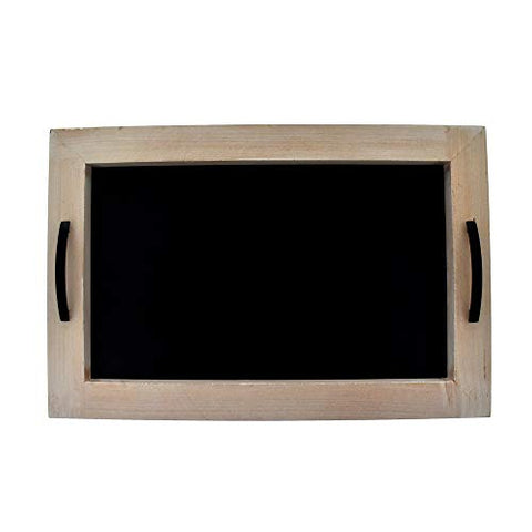 Rectangular Wooden-Framed Chalkboard Tray, 20-inch
