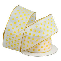 Polka Dot Organza Ribbon Wired Edge, 1-1/2-inch, 10-yard