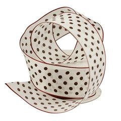Polka Dot Organza Ribbon Wired Edge, 1-1/2-inch, 10-yard