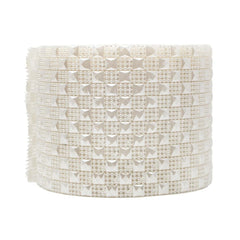 Pyramid Studs Checkered Rhinestone Diamond Mesh Wrap, 4-inch, 10-yard