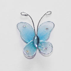 Organza Nylon Glitter Butterflies, 1-inch, 12-Piece