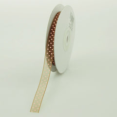 Swiss Polka Dots Sheer Organza Ribbon, 3/8-inch, 25-yard