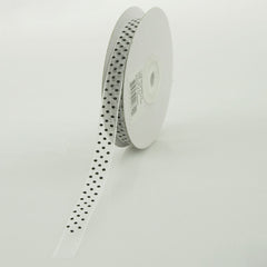 Swiss Polka Dots Sheer Organza Ribbon, 3/8-inch, 25-yard