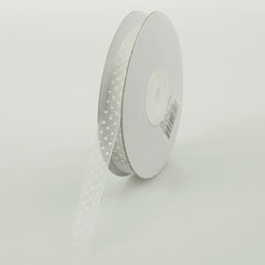 Swiss Polka Dots Sheer Organza Ribbon, 3/8-inch, 25-yard