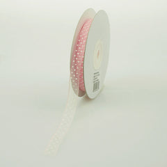 Swiss Polka Dots Sheer Organza Ribbon, 3/8-inch, 25-yard