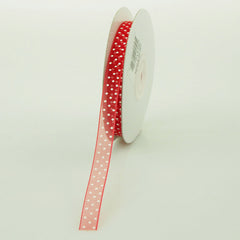 Swiss Polka Dots Sheer Organza Ribbon, 3/8-inch, 25-yard