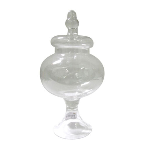 Stem Conical Glass Apothecary Candy Jar, 11-1/2-inch