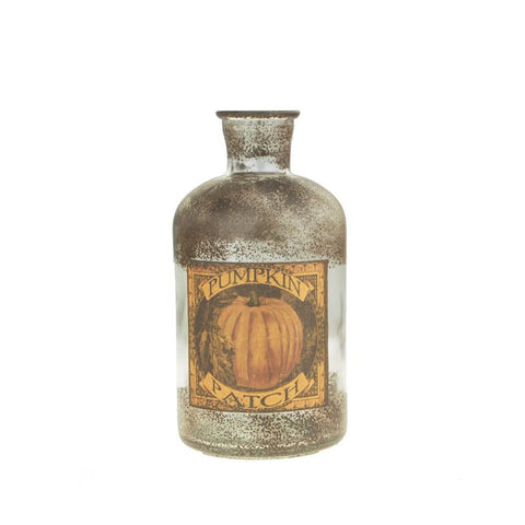 Antique Style Glass Pumpkin Patch Jar Autumn Decor, Clear, 6-Inch